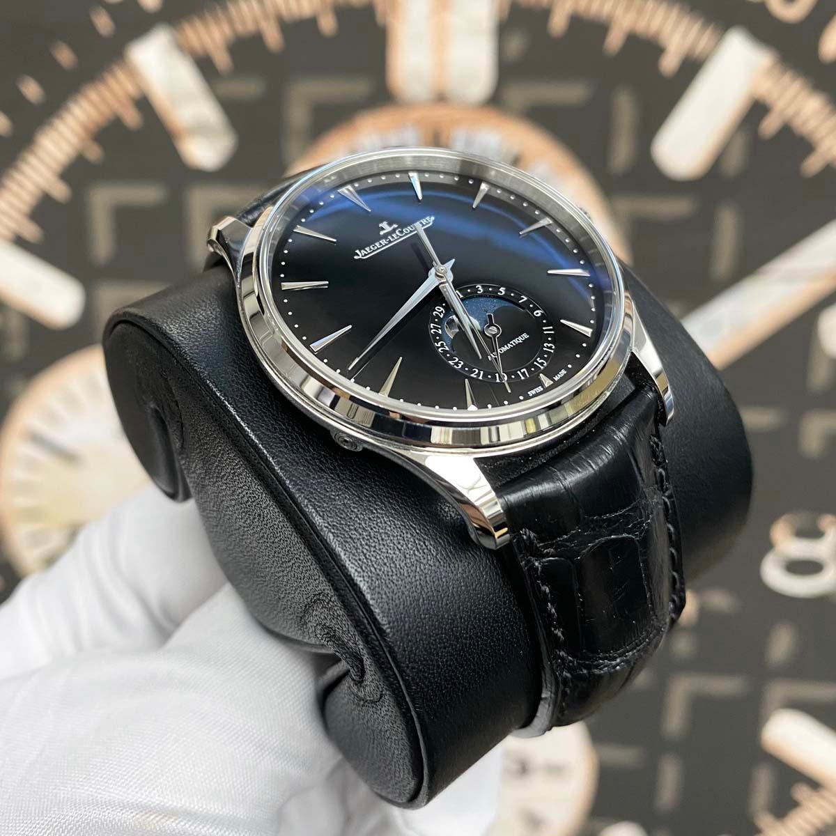 Jaeger-LeCoultre Master Ultra Thin Moon Black Dial 39mm Q1368471 Pre-Owned - Gotham Trading 