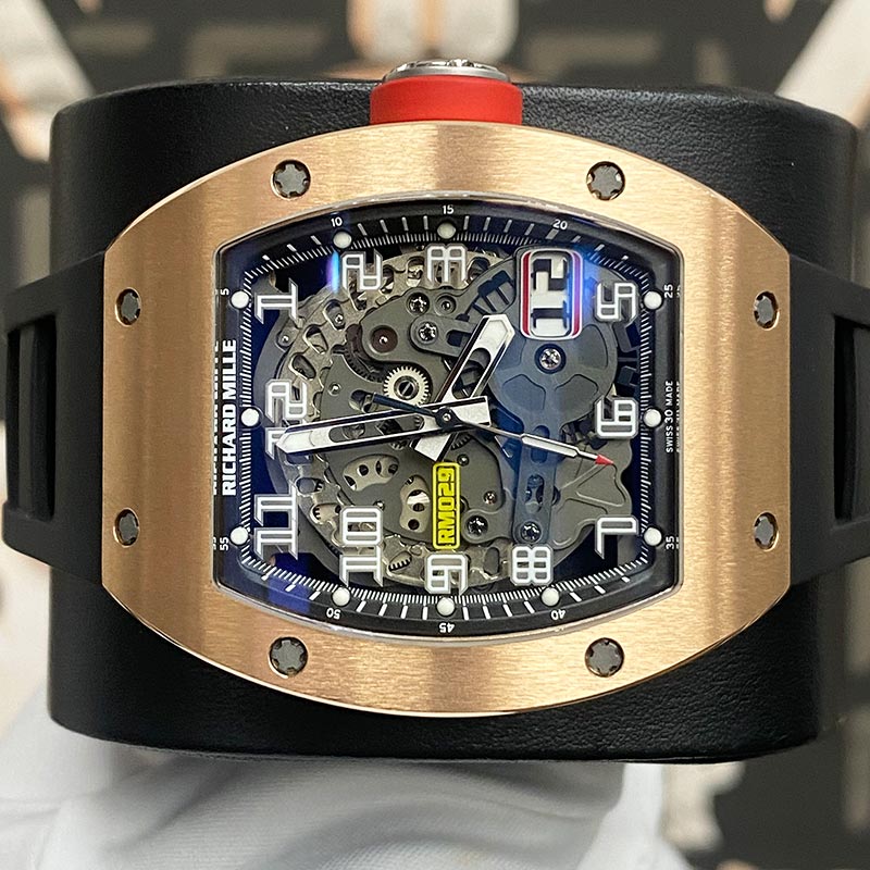 Richard Mille RM-029 Rose Gold 48mm Openworked Dial Pre-Owned - Gotham Trading 