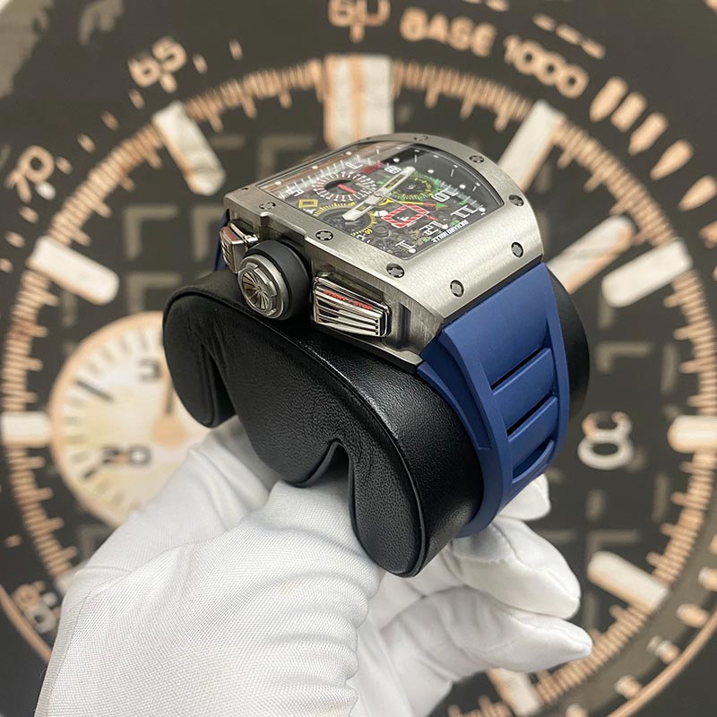 Richard Mille GMT Chronograph RM11-02 Titanium 50mm Open-worked Dial Pre-Owned - Gotham Trading 