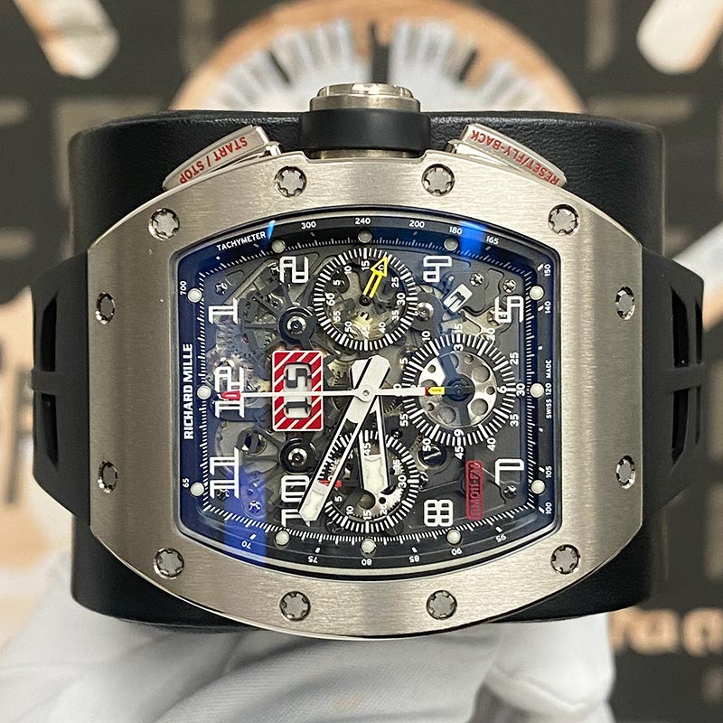 Richard Mille Chronograph RM11 Felipe Massa White Gold 50mm Openworked Dial Pre-Owned - Gotham Trading 