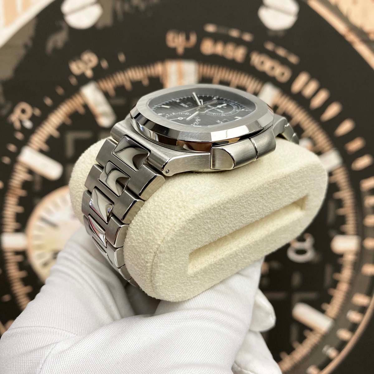 Patek Philippe Nautilus Travel Time Chronograph 40mm 5990/1A Black Dial Pre-Owned - Gotham Trading 