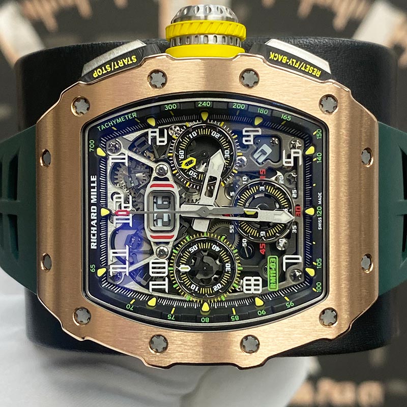 Richard Mille Chronograph RM11-03 Rose Gold / Titanium 50mm Openworked Dial Pre-Owned - Gotham Trading 