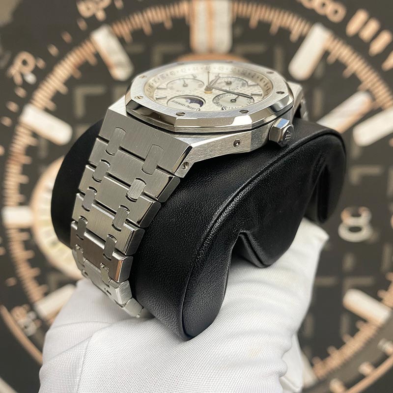 Audemars Piguet Royal Oak Perpetual Calendar 41mm 26574ST Silver Dial Pre-Owned - Gotham Trading 