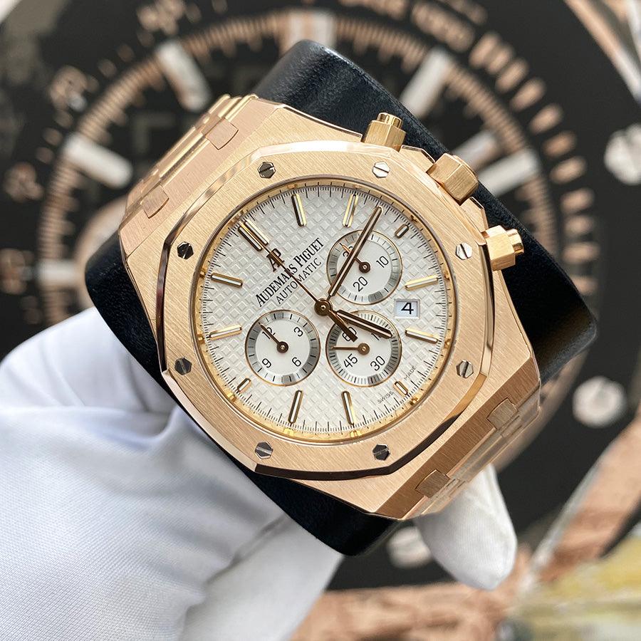 Audemars Piguet Royal Oak Chronograph 41mm 26320OR.OO.1220OR.02 White Dial Pre-Owned - Gotham Trading 