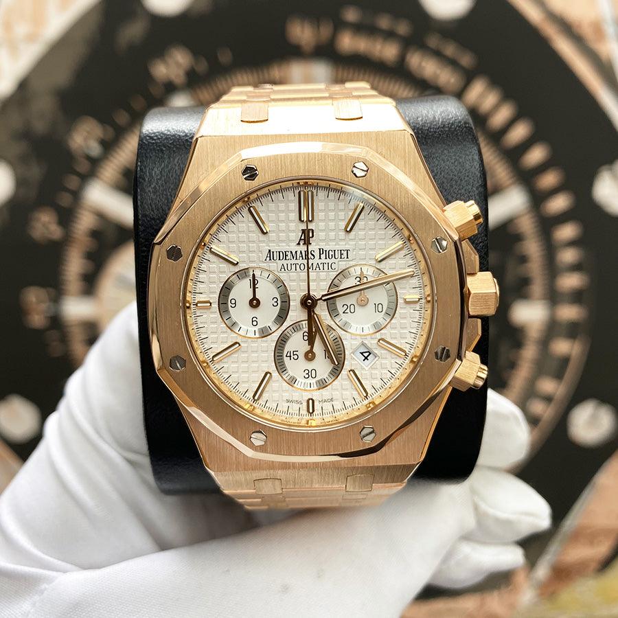 Audemars Piguet Royal Oak Chronograph 41mm 26320OR.OO.1220OR.02 White Dial Pre-Owned - Gotham Trading 