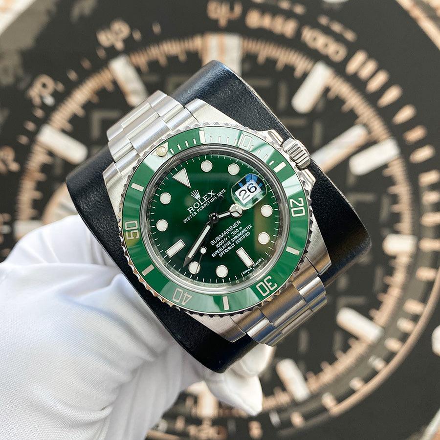 Rolex Submariner Date 40mm Hulk 116610LV Green Dial Pre-Owned - Gotham Trading 