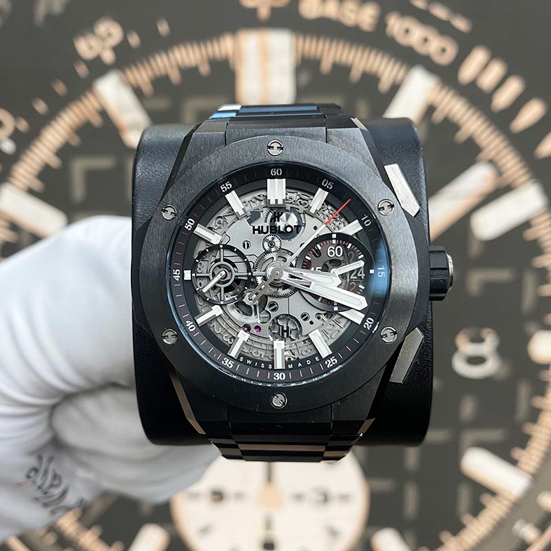 Hublot Big Bang Black Magic Black Ceramic Openworked Dial 42mm 451.CX.1170.CX Pre-Owned - Gotham Trading 