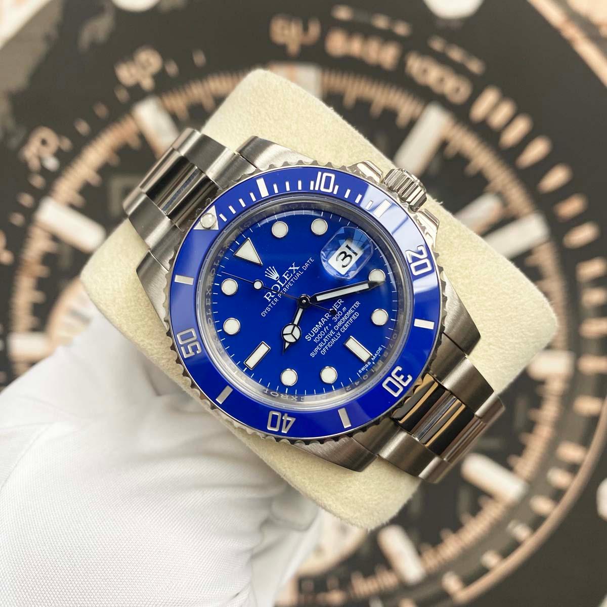 Rolex Submariner Date 40mm 116619LB Blue Dial Pre-Owned - Gotham Trading 
