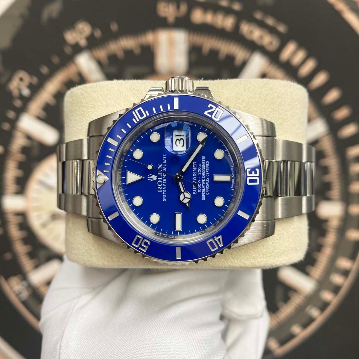 Rolex Submariner Date 40mm 116619LB Blue Dial Pre-Owned - Gotham Trading 