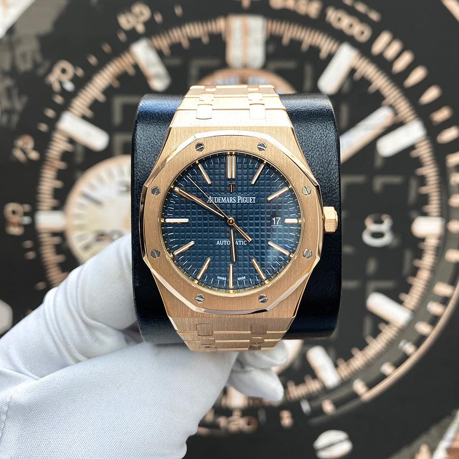 Audemars Piguet Royal Oak 41mm 15400OR Blue Dial Pre-Owned - Gotham Trading 