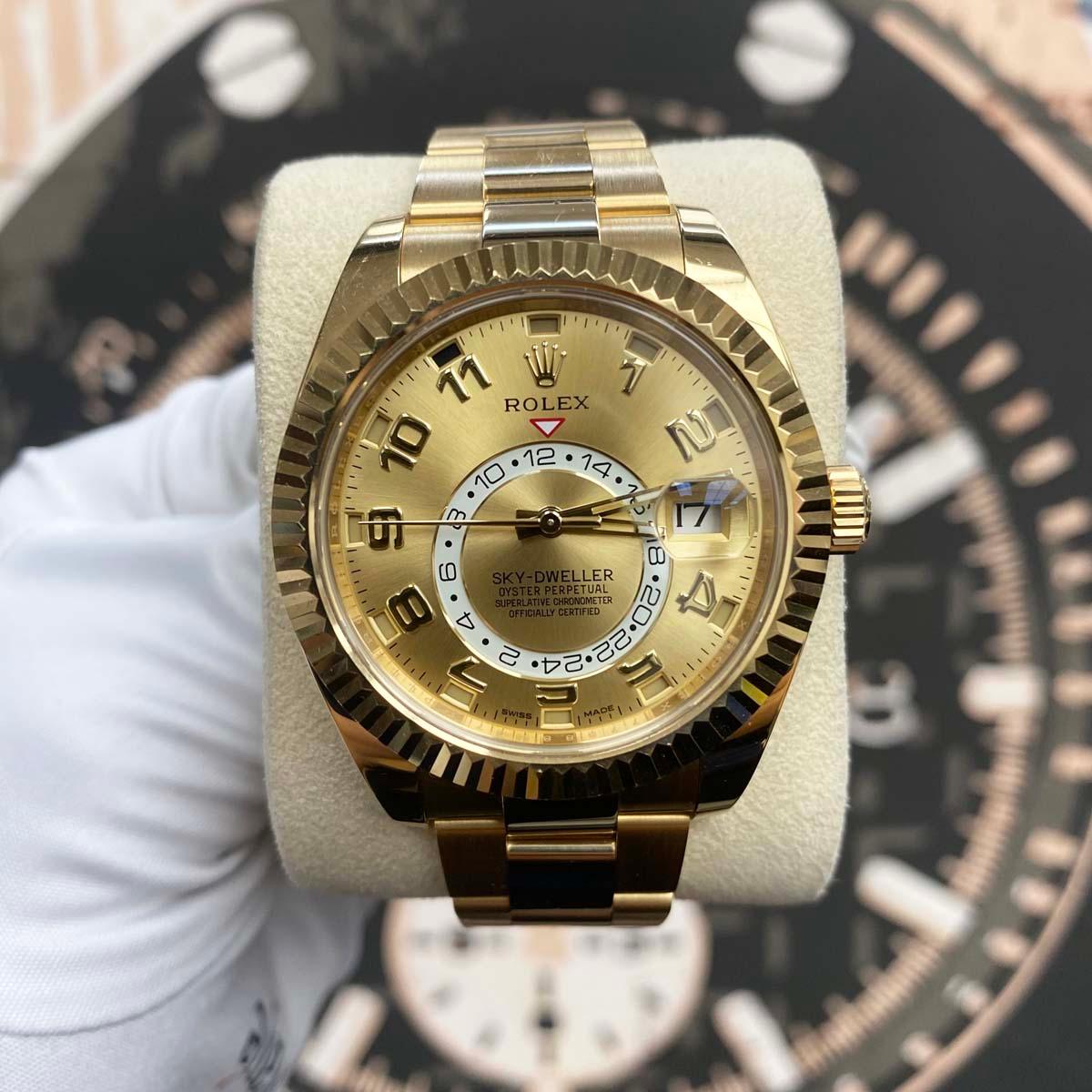 Rolex Sky-Dweller 42mm 326938 Champagne Dial Pre-Owned - Gotham Trading 