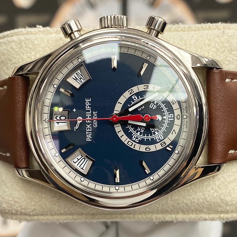 Patek Philippe Annual Calendar Chronograph Complication 40mm 5960/01G Blue Dial Pre-Owned