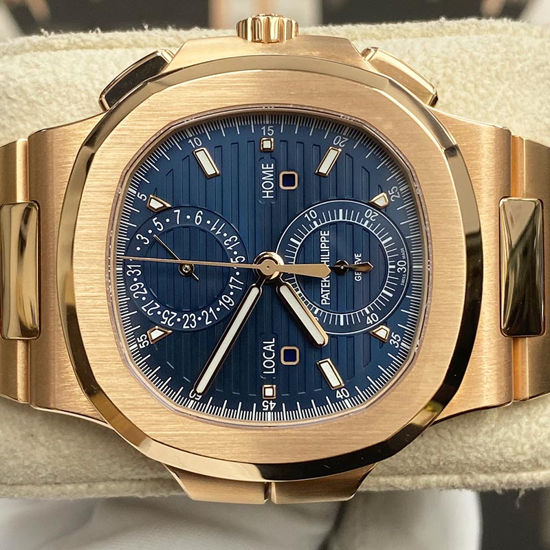 Patek Philippe Nautilus Travel Time Chronograph 40mm 5990-1R-001 Blue Dial