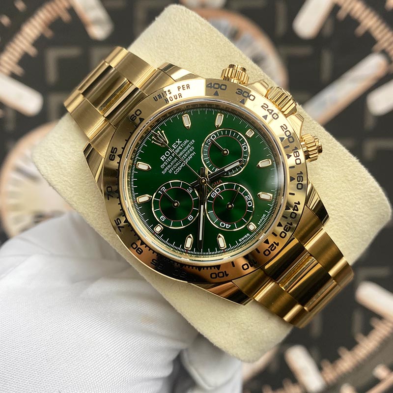 Rolex Daytona 40mm Yellow Gold 116508 Green Dial Pre-Owned