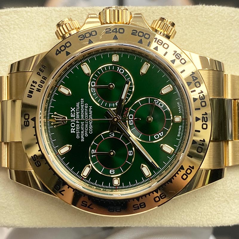 Rolex Daytona 40mm Yellow Gold 116508 Green Dial Pre-Owned