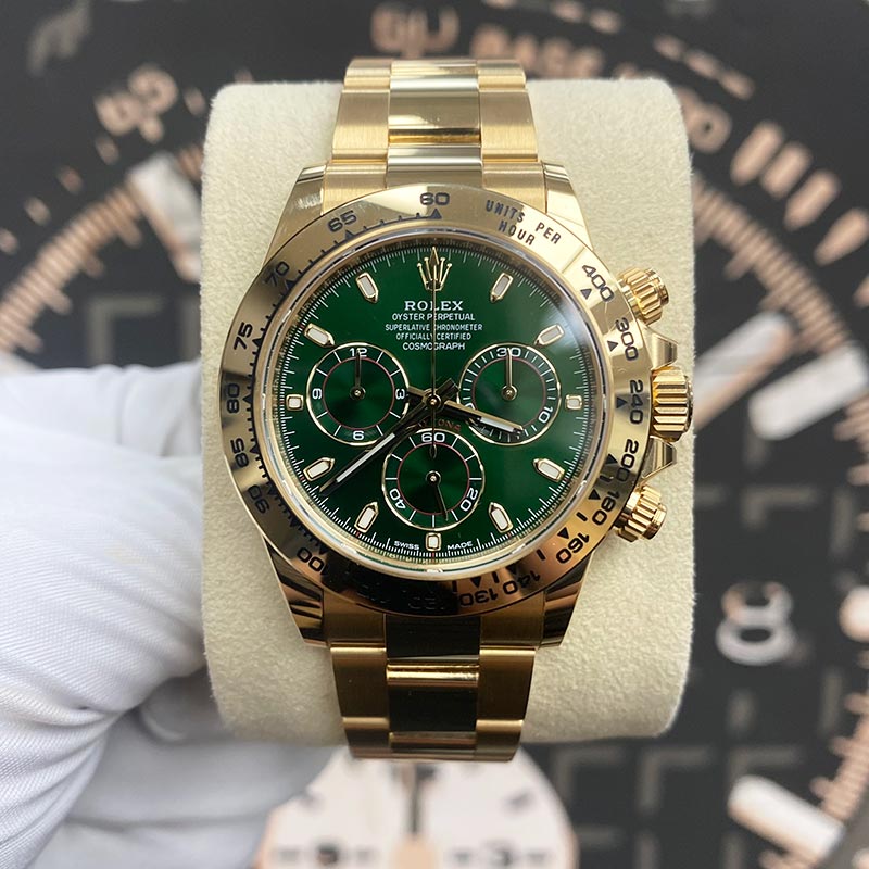 Rolex Daytona 40mm Yellow Gold 116508 Green Dial Pre-Owned