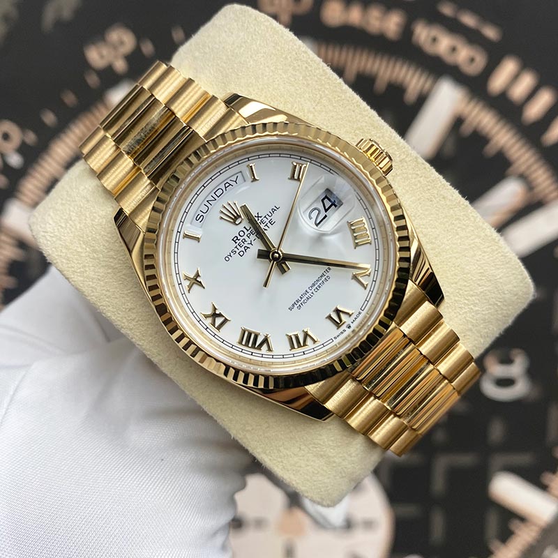 Rolex Day-Date 36mm Presidential 128238 White Roman Dial