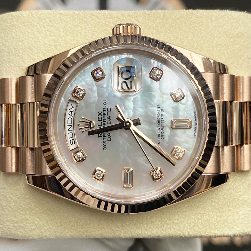 Rolex Day-Date 36mm Presidential Mother Of Pearl Diamond Dial 128235