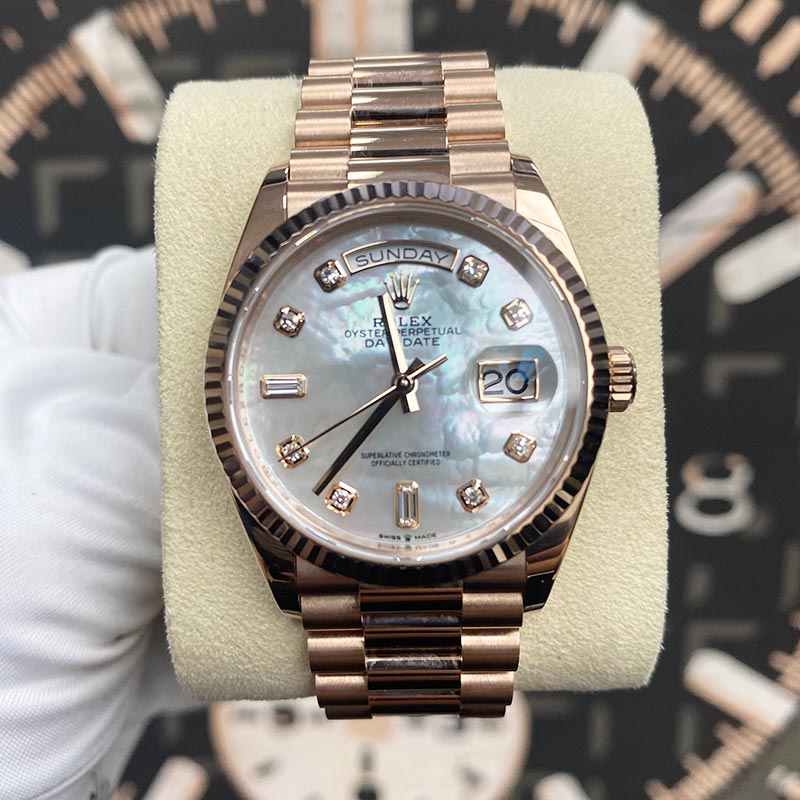 Rolex Day-Date 36mm Presidential Mother Of Pearl Diamond Dial 128235