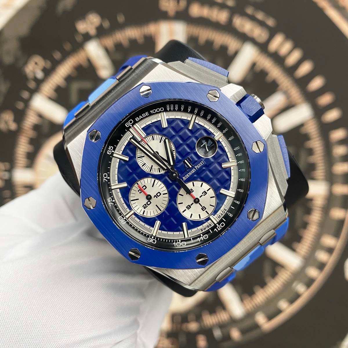 Audemars Piguet Limited Edition Royal Oak Offshore Chronograph 44mm 26400SO Blue Dial Pre-Owned - Gotham Trading 