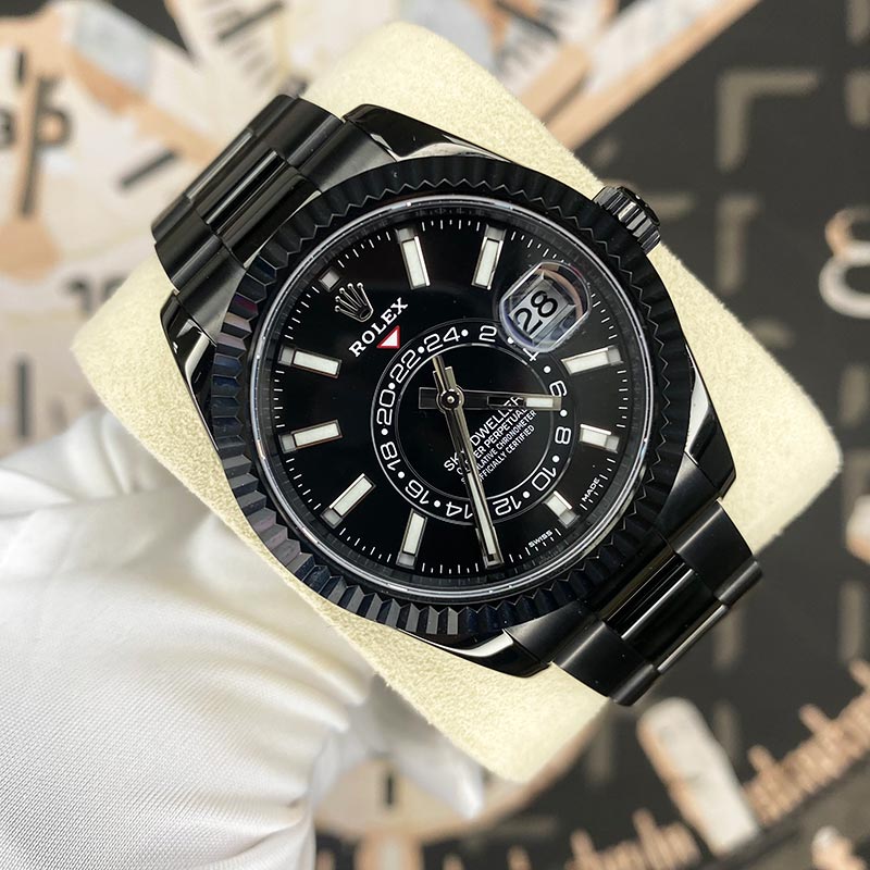 Rolex Sky-Dweller Custom PVD-DLC Coated 42mm Stainless Steel Oyster 326934 Black Dial Pre-Owned