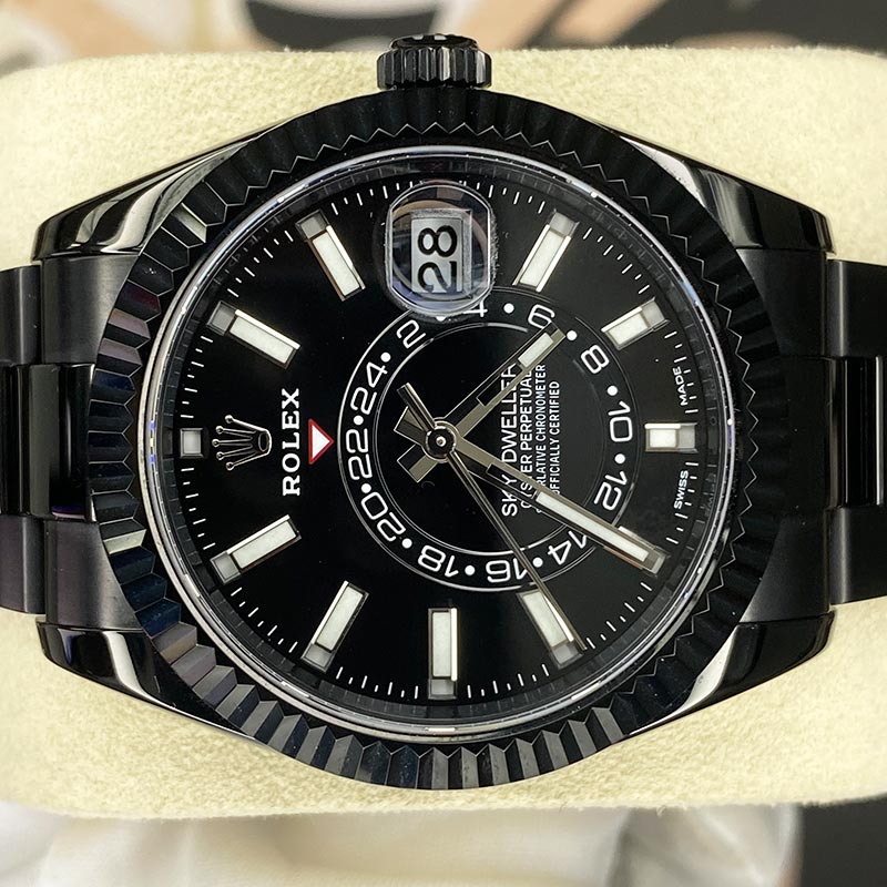 Rolex Sky-Dweller Custom PVD-DLC Coated 42mm Stainless Steel Oyster 326934 Black Dial Pre-Owned