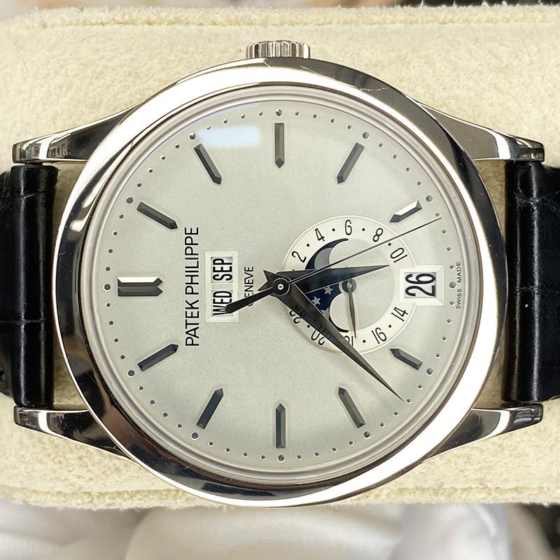 Patek Philippe RECENTLY SERVICED Annual Calendar Complication 38mm 5396G Silver Dial Pre-Owned