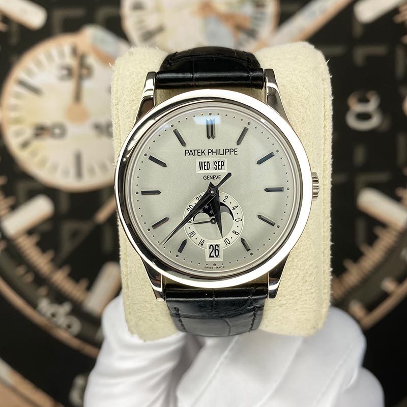 Patek Philippe RECENTLY SERVICED Annual Calendar Complication 38mm 5396G Silver Dial Pre-Owned