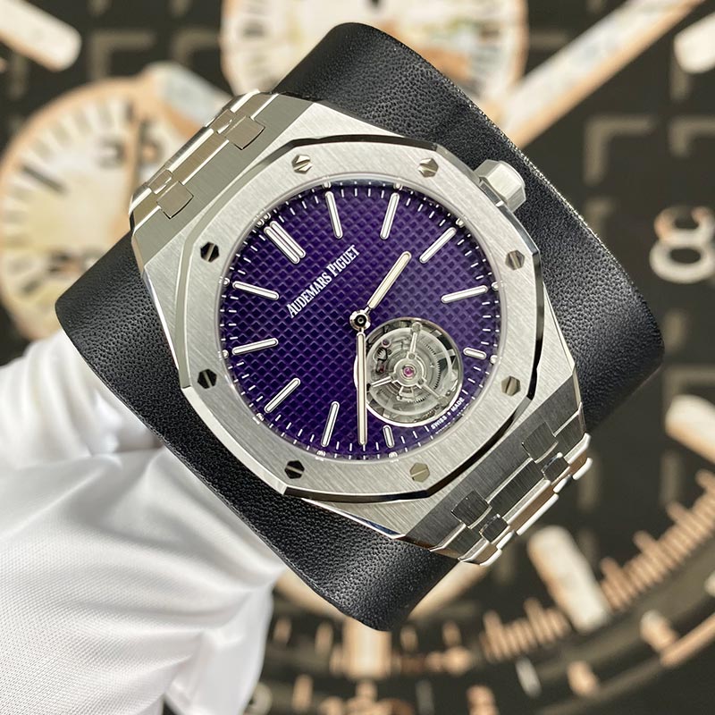 Audemars Piguet Royal Oak Selfwinding Flying Tourbillon Extra-Thin (RD#3) 37mm 26660ST.OO.1356ST.02 Purple Dial