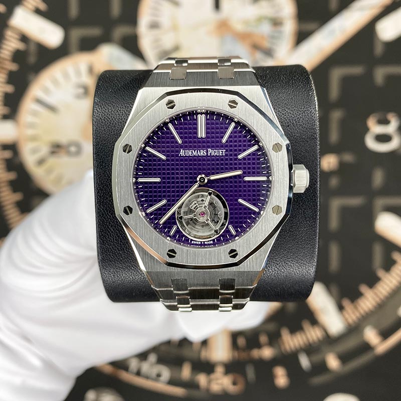 Audemars Piguet Royal Oak Selfwinding Flying Tourbillon Extra-Thin (RD#3) 37mm 26660ST.OO.1356ST.02 Purple Dial