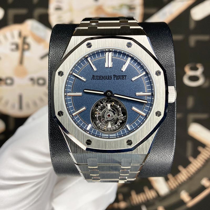 Audemars Piguet Royal Oak Self Winding Flying Tourbillon 41mm 26730TI.OO.1320TI.02 Blue Dial