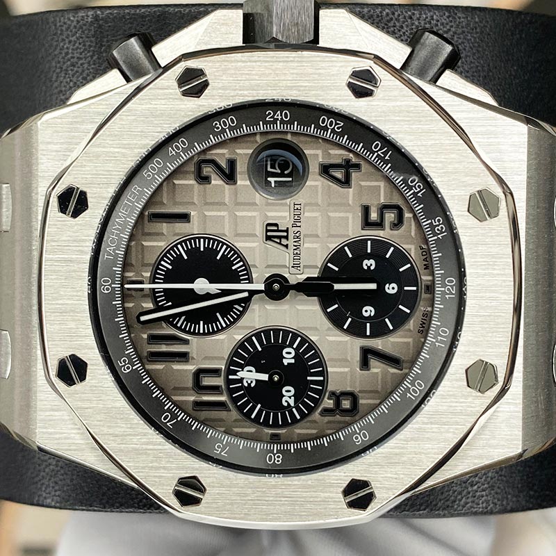 Audemars Piguet "Brick" Royal Oak Offshore Chronograph 42mm 26470PT Platinum Grey Dial Pre-Owned