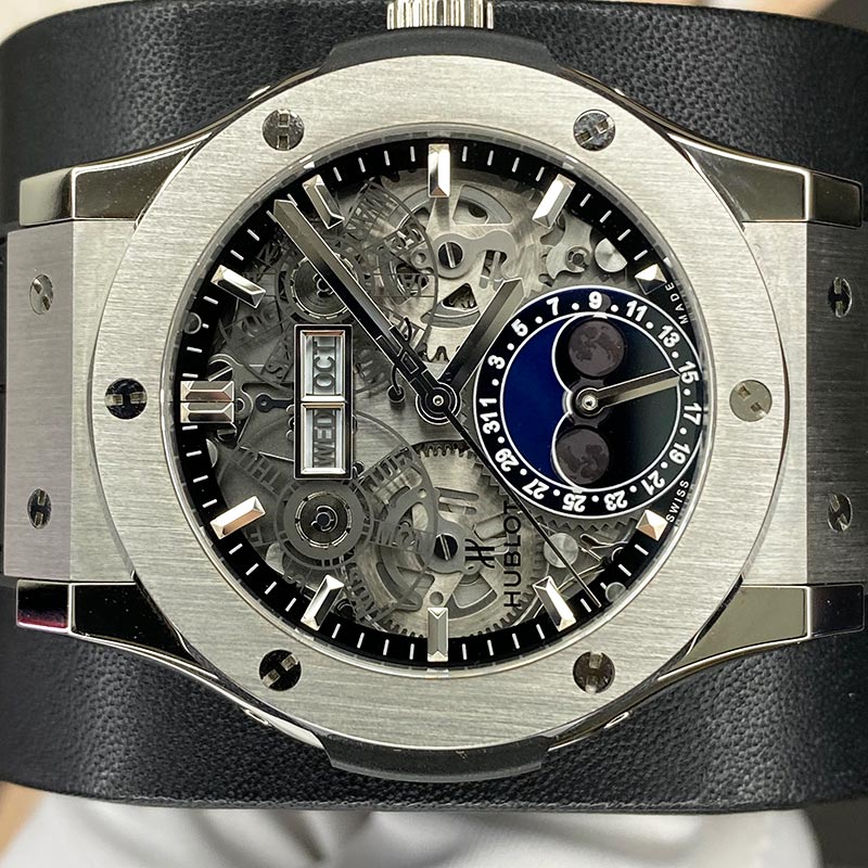 Hublot Classic Fusion Aerofusion Moonphase Titanium 42mm Skeleton Dial 547.NX.0170.LR