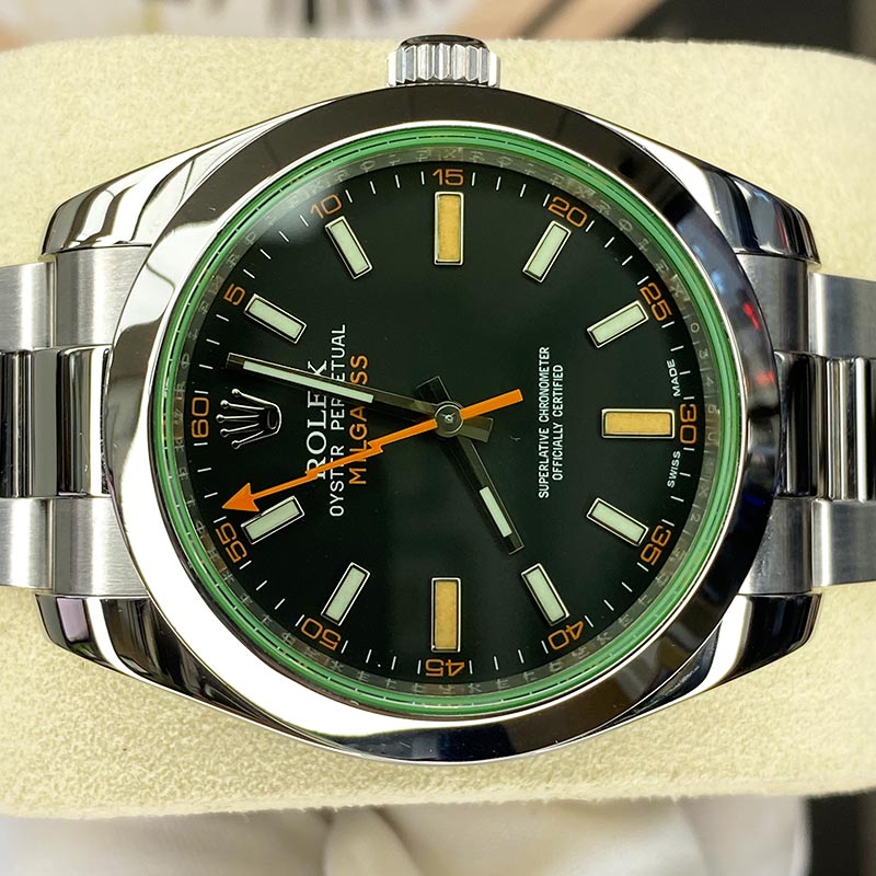 Rolex Milgauss 116400 40mm Black Dial Green Crystal - Rolex Serviced 2023 - Pre-Owned