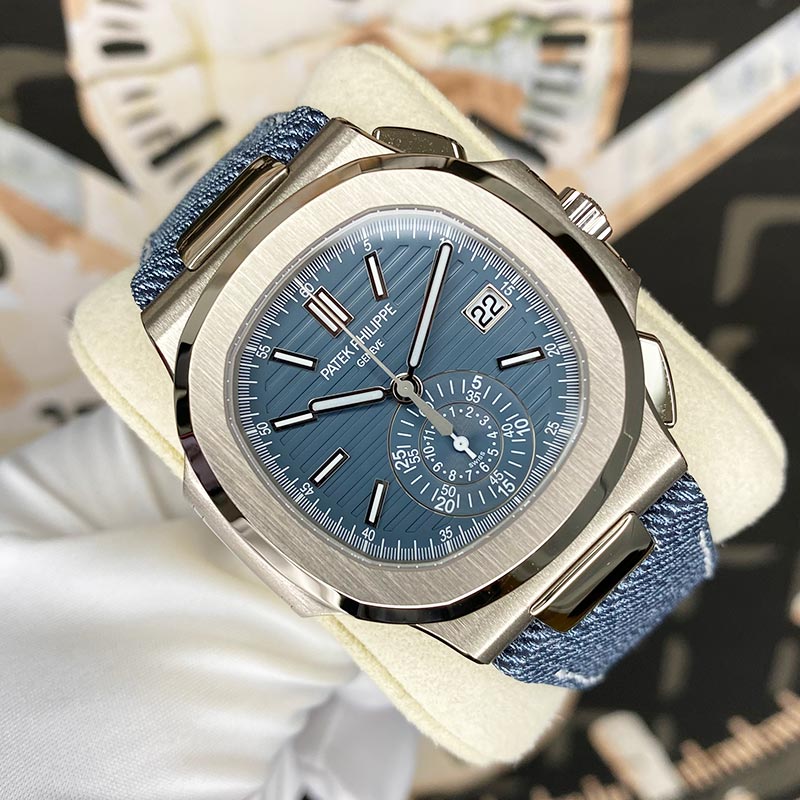 Patek Philippe Nautilus Denim Chronograph 40mm 5980G Blue Dial