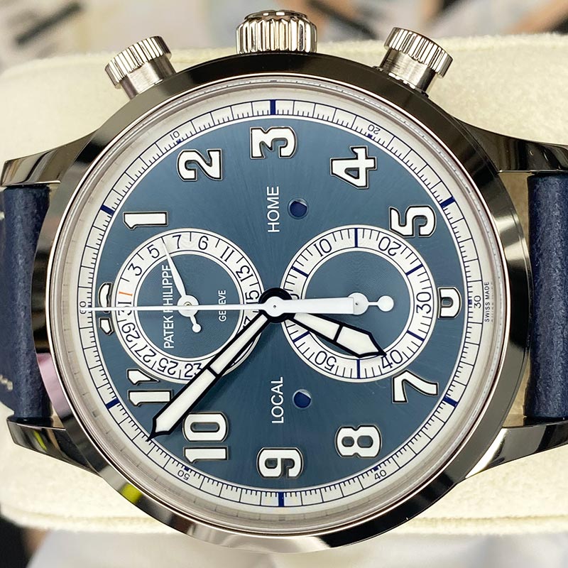 Patek Philippe Calatrava Complications Travel Time Pilot Chronograph 5924G-001 Blue Dial