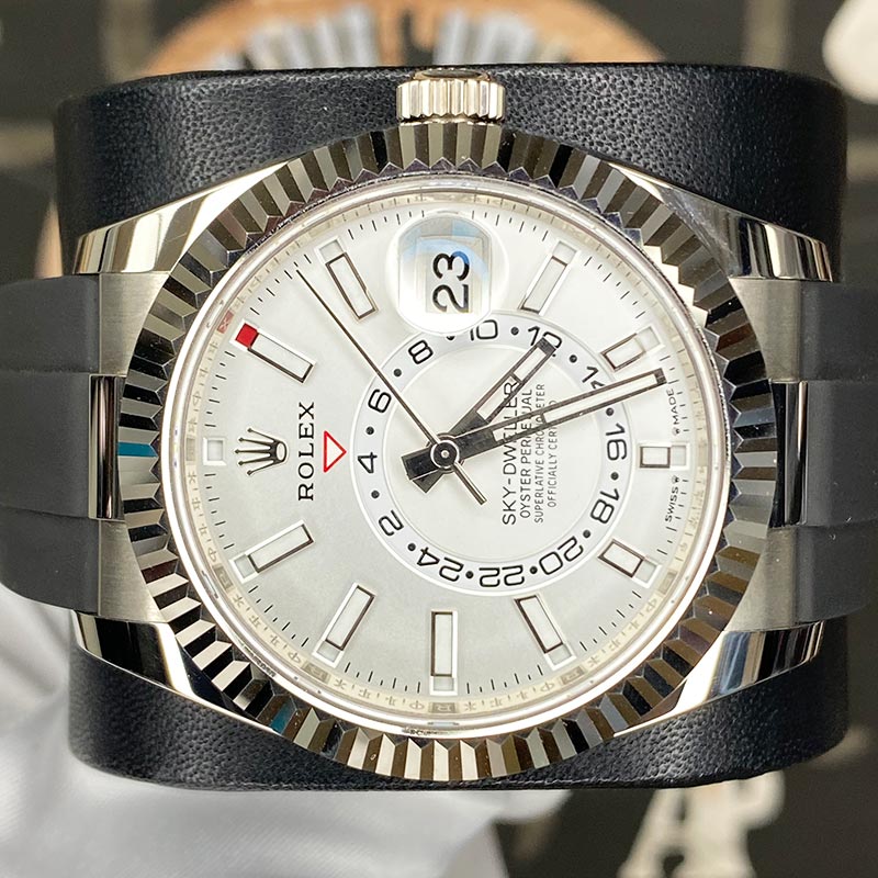 Rolex Sky-Dweller White Gold 336239 White Dial Oysterflex Strap