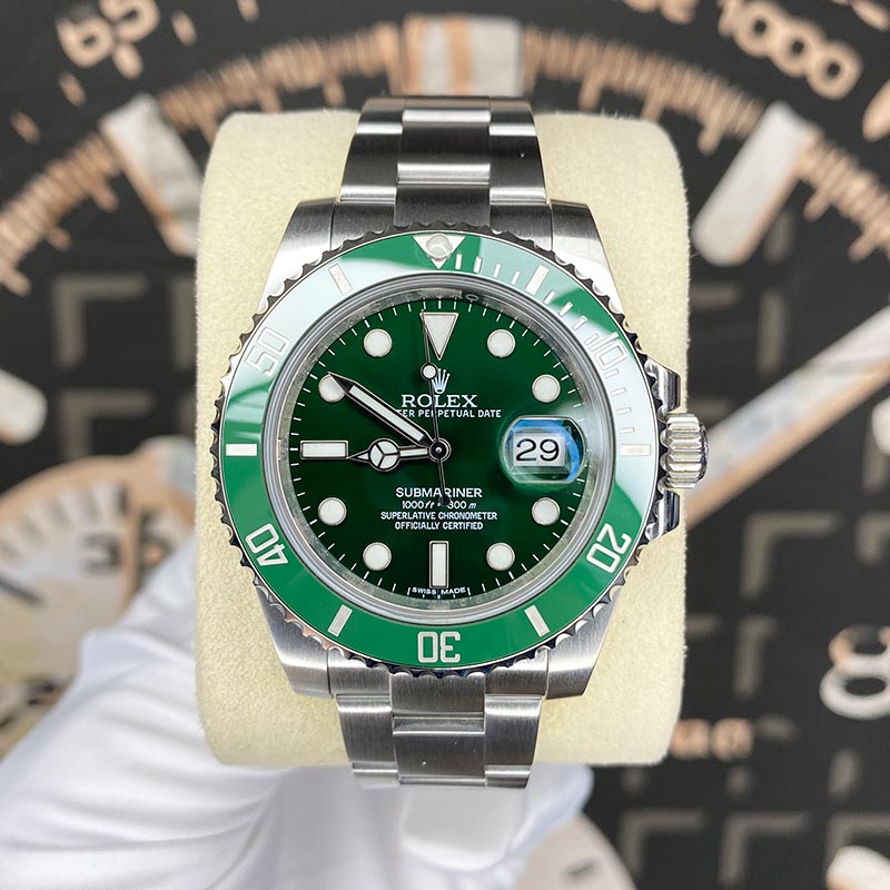 Rolex Submariner Date 40mm Hulk 116610LV Green Dial Pre-Owned