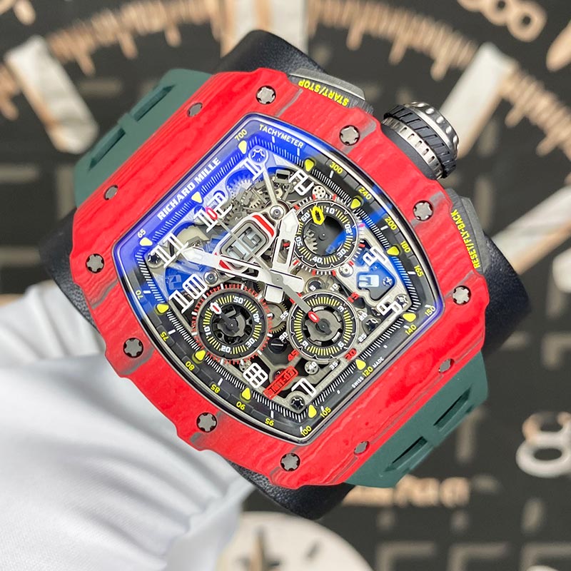 Richard Mille Chronograph RM11-03 Flyback Chronograph Red Quartz 50mm Openworked Dial Pre-Owned