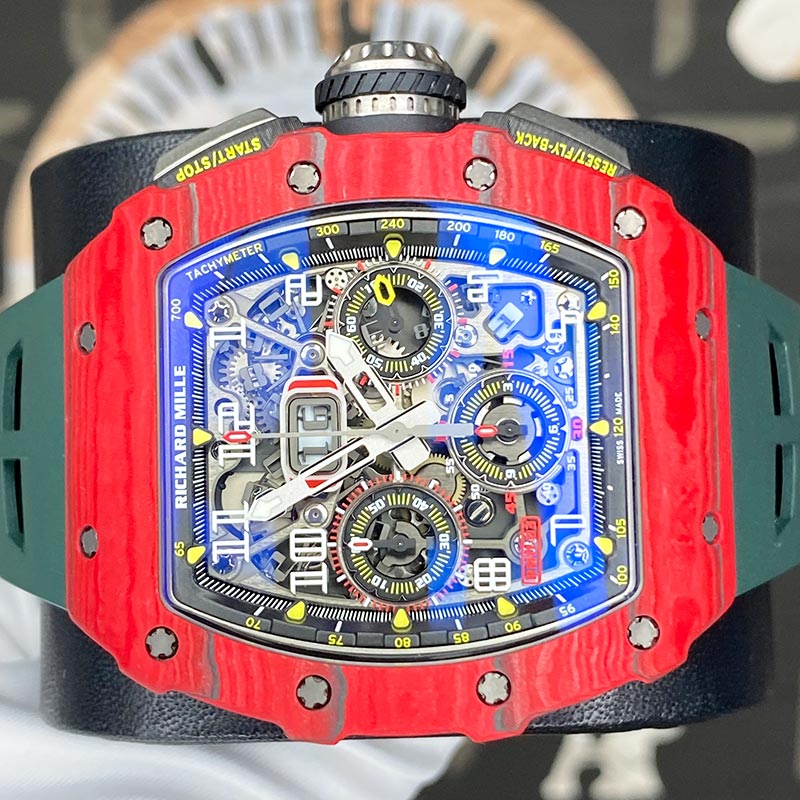 Richard Mille Chronograph RM11-03 Flyback Chronograph Red Quartz 50mm Openworked Dial Pre-Owned