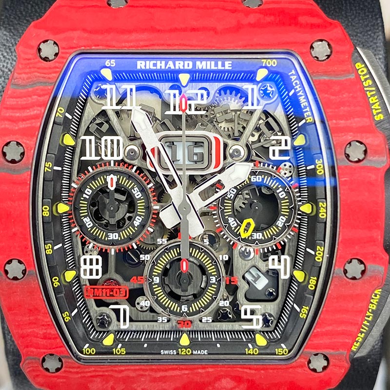 Richard Mille Chronograph RM11-03 Flyback Chronograph Red Quartz 50mm Openworked Dial Pre-Owned