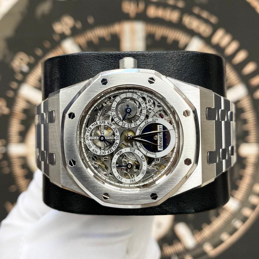 Audemars Piguet Special Edition Royal Oak Perpetual Calendar 25829ST Openworked Dial Pre-Owned - Gotham Trading 