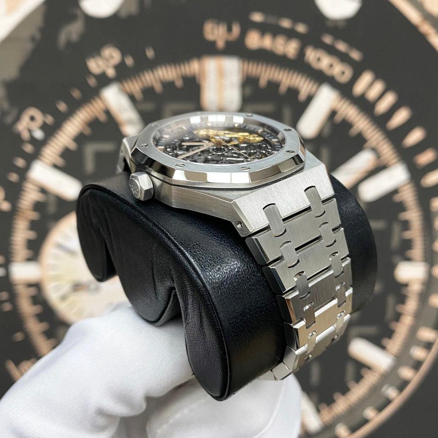 Audemars Piguet Royal Oak 41mm 15407ST.OO.1220ST.01 Openworked Dial Pre-Owned - Gotham Trading 