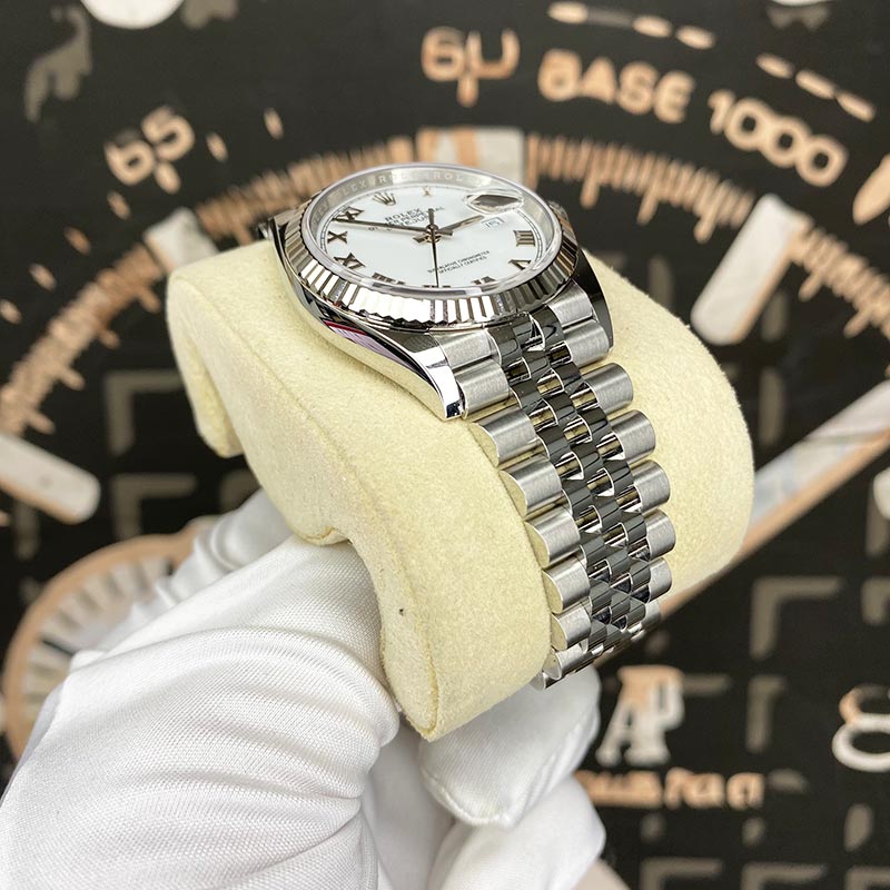 Rolex 2025 Datejust 36mm White Roman Numeral Dial Fluted Bezel 126234