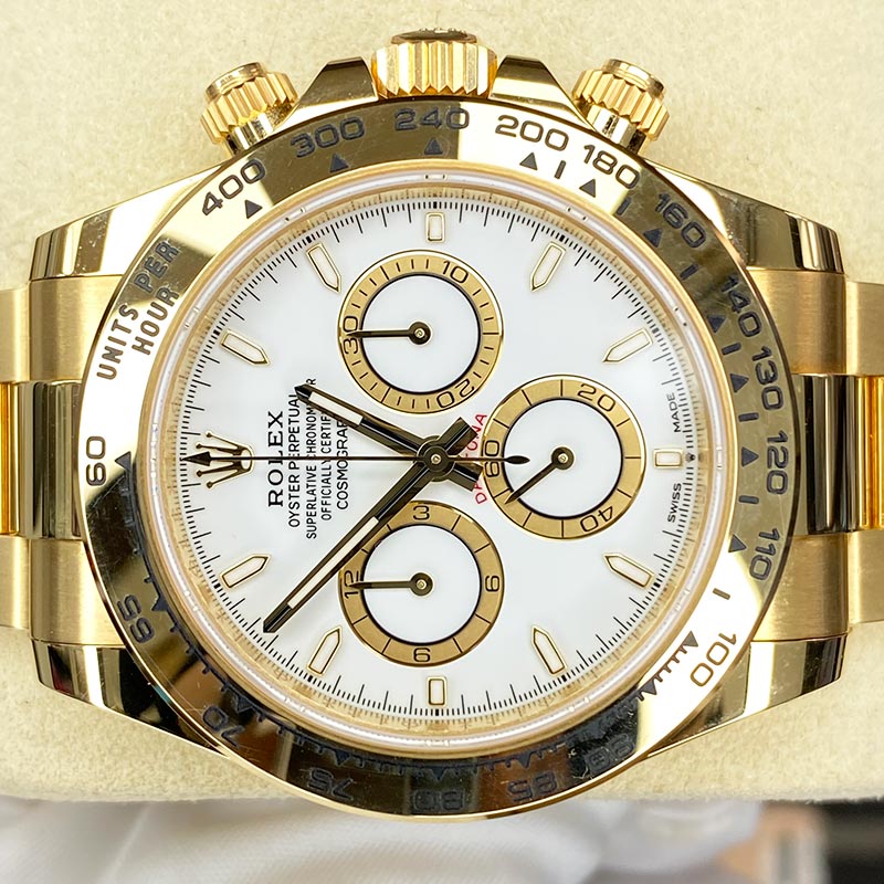 Rolex Cosmograph Daytona 126508 Yellow Gold White Dial
