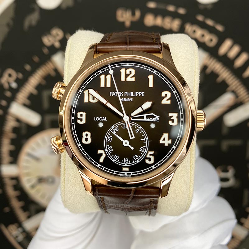 Patek Philippe Calatrava Pilot Travel Time Complication 42mm 5524R-001 Brown Dial Pre-Owned