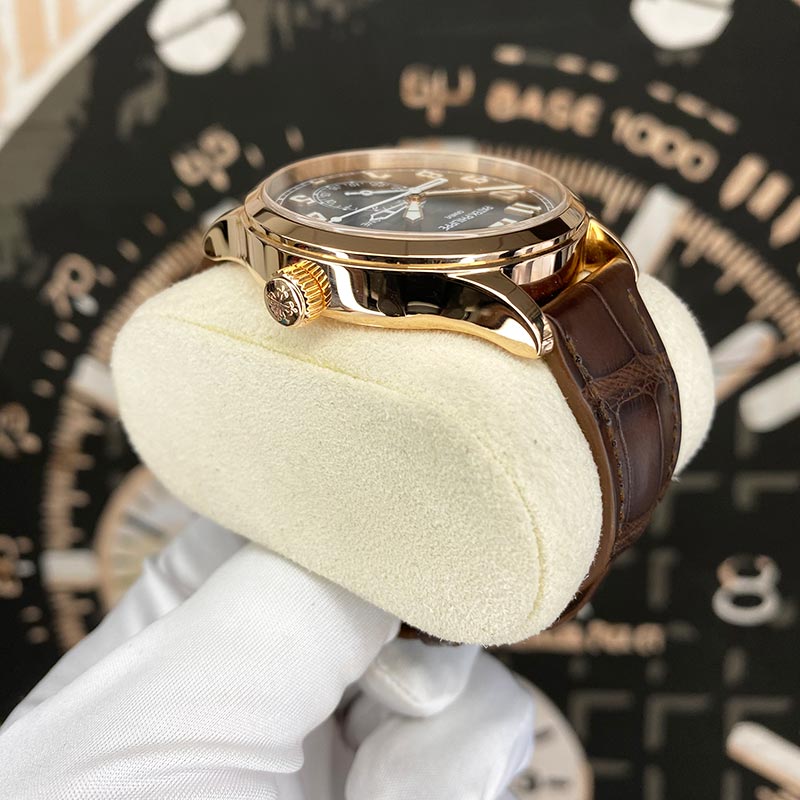 Patek Philippe Calatrava Pilot Travel Time Complication 42mm 5524R-001 Brown Dial Pre-Owned