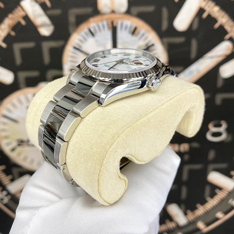 Rolex Datejust White Roman Numeral Dial Fluted Bezel 36mm 126234