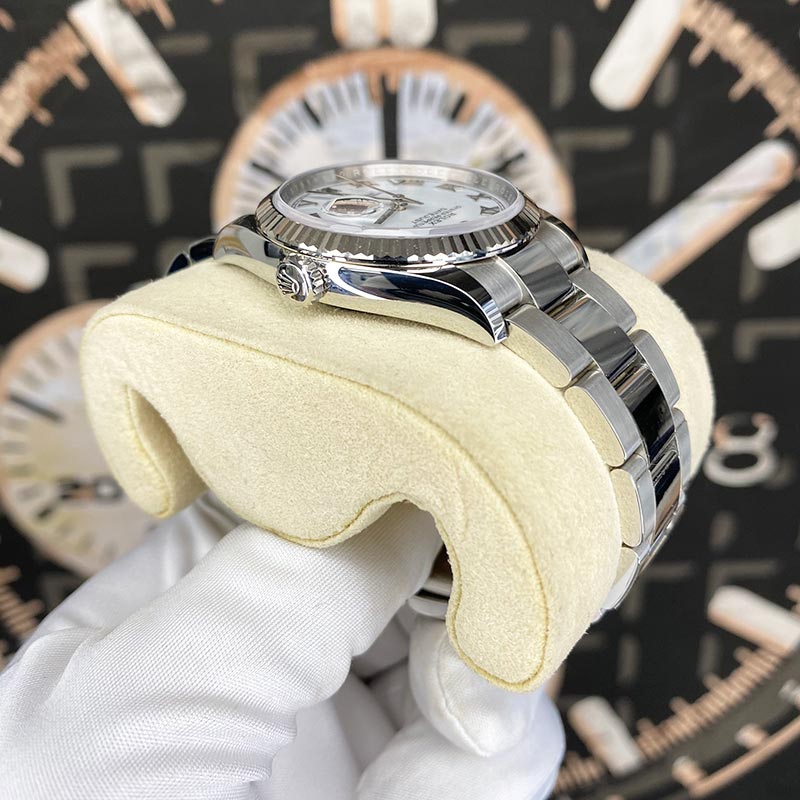 Rolex Datejust White Roman Numeral Dial Fluted Bezel 36mm 126234