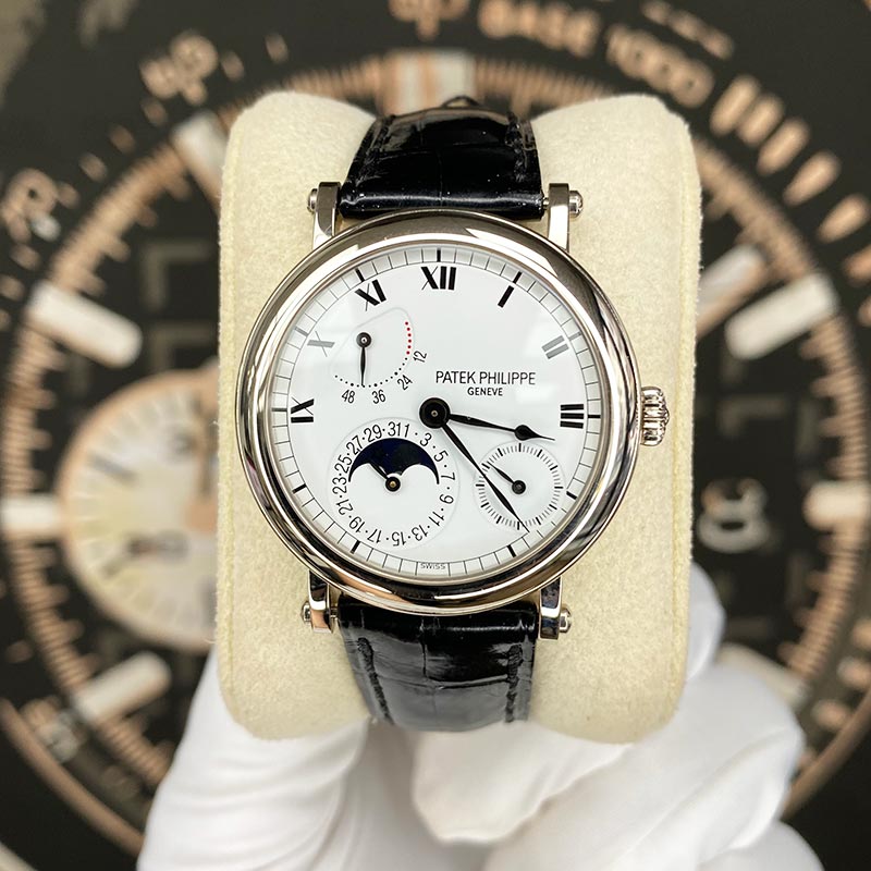 Patek Philippe Complications 36mm Moon Phase 5054G-001 Silver Dial Pre-Owned